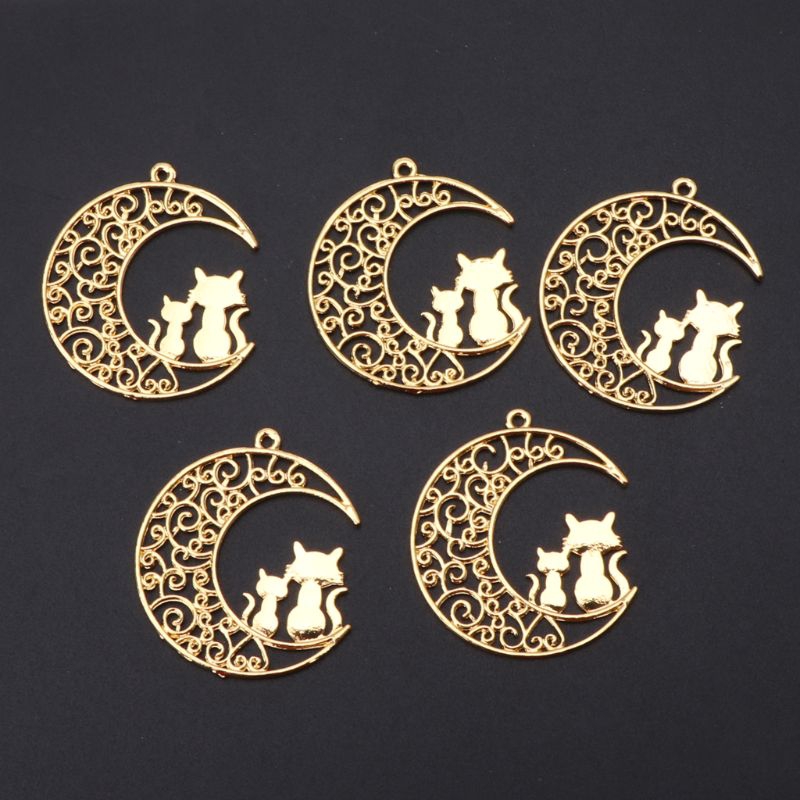 5 Phụ kiện trang trí vòng trang sức thủ công hình mặt trăng và mèo đẹp mắt