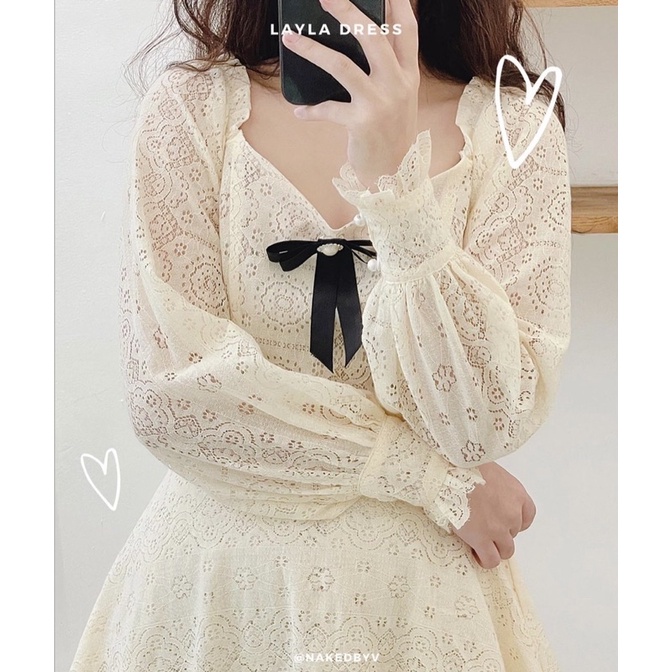 [Mã SKAMFA06 giảm 10% tối đa 50K đơn 0Đ] Naked By V - Váy ren Layla Dress | BigBuy360 - bigbuy360.vn