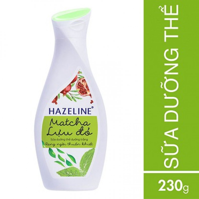 Sữa dưỡng thể dưỡng trắng Hazeline Matcha Lựu Đỏ 230ml