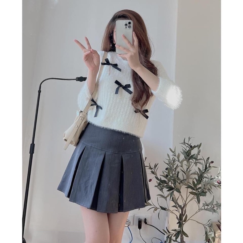 Chân váy tennis xếp ly cạp cao dáng chữ A có 4 màu