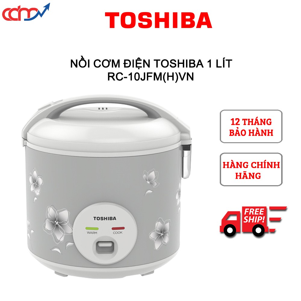 (nowship) Nồi cơm điện Toshiba 1 lít RC-10JFM(H)VN - Thiết kế nhỏ gọn, bền đẹp, cơm nhanh chính, cơm ngon dẻo,giá rẻ