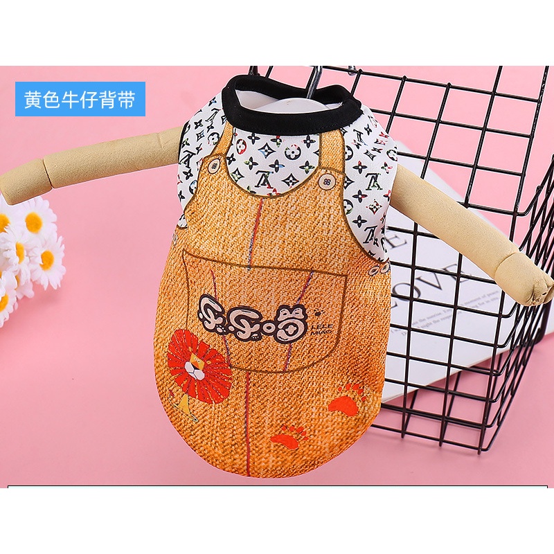 Áo không tay in họa tiết hoạt hình thoáng khí thời trang mùa hè dành cho thú cưng