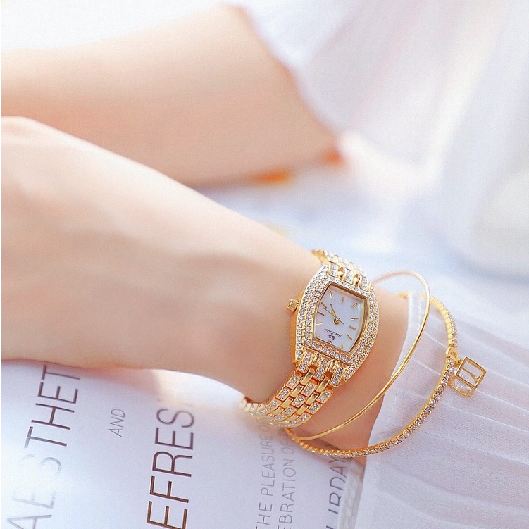Đồng hồ nữ BS beesister BS050 mặt ovan đính đá tuyệt đẹp
