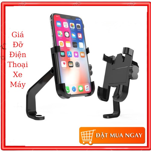 Giá Đỡ Điện Thoại Xe Máy FREESHIP Kẹp Điện Thoại C2 Bằng Sắt Chắc Chắn Cho Moto_Dễ Lắp Đặt_Tiện Dụng_Chống Cướp