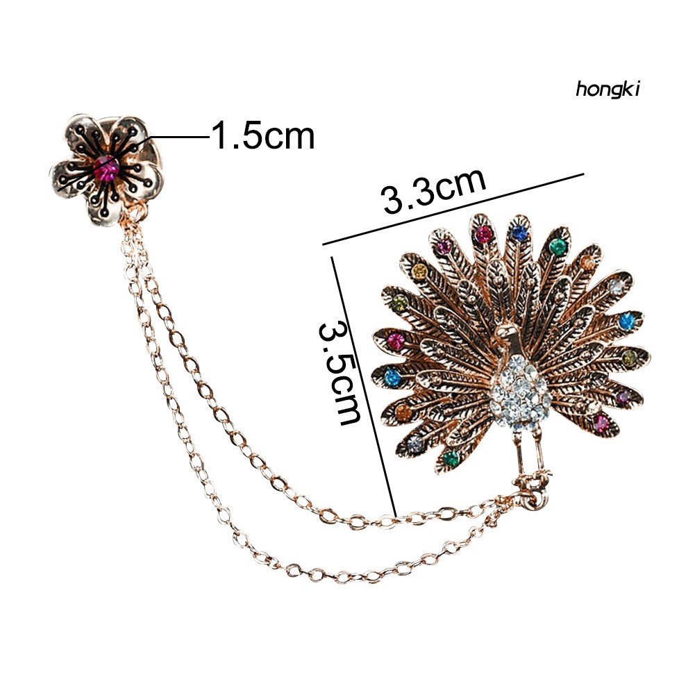 Ghim Cài Áo Hình Chim Công Đính Đá Nhân Tạo Thời Trang Cho Nữ