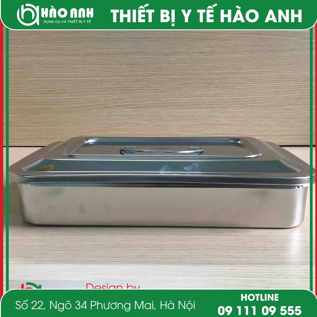 [Giảm Giá] Hộp Để dụng cụ y tế Inox Chữ Nhật không lỗ, Có quai sách tiện lợi - Hàng chất lượng - Đảm bảo