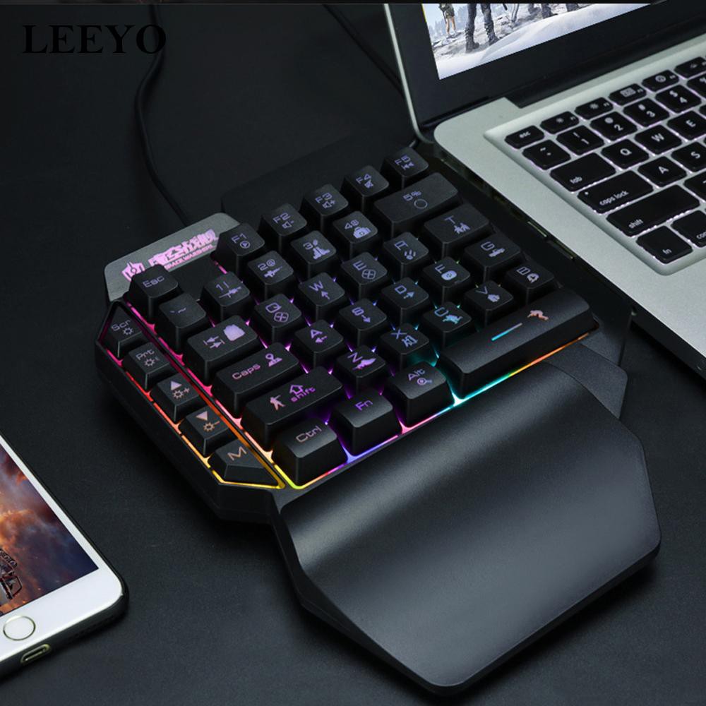 Bàn Phím Cơ Chơi Game Mini Có Đèn Led Rgb 39 Phím Dành Cho Laptop