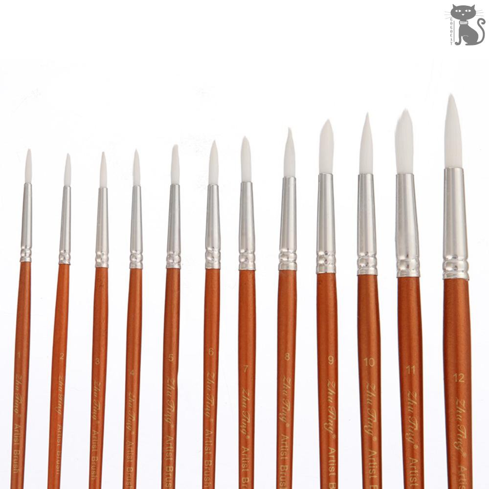 Set 12 Cọ Vẽ Tranh Chuyên Nghiệp