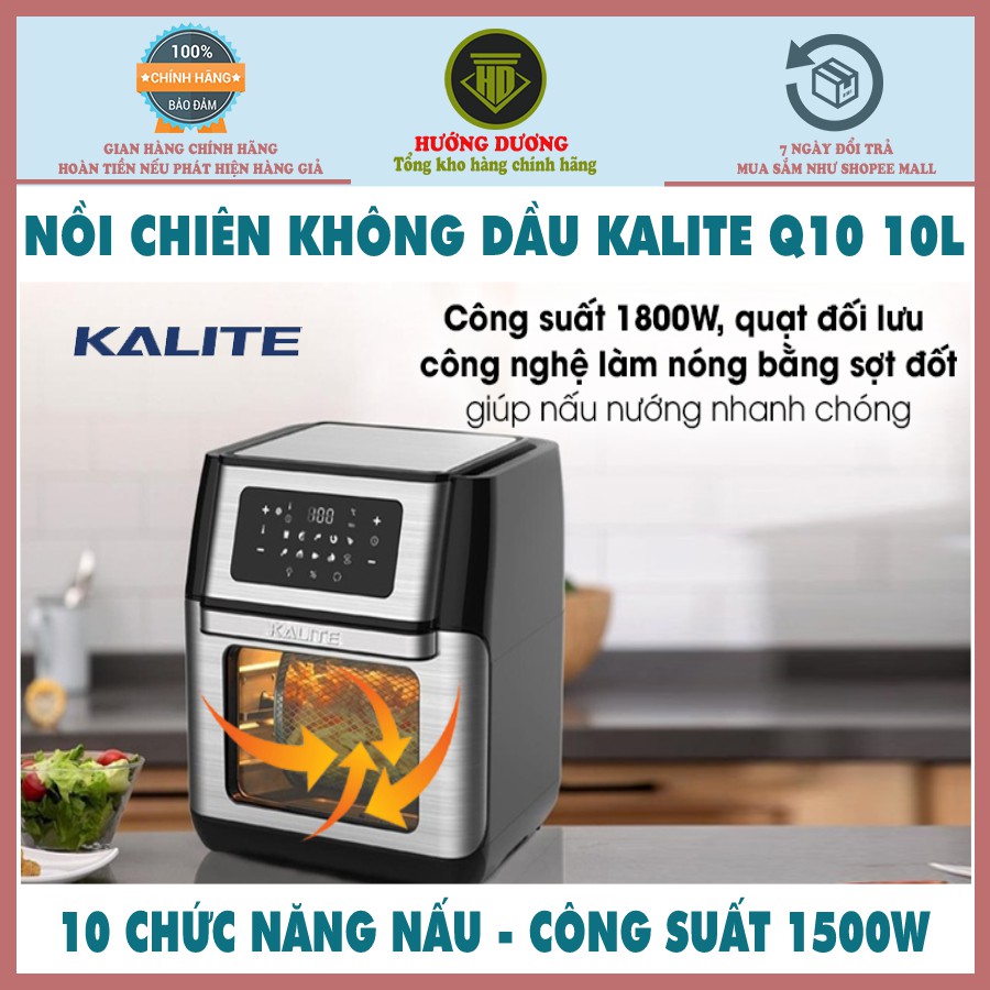 Nồi chiên không dầu Kalite 10L dung tích lớn an toàn sức khoẻ, bảo hành 12 tháng Q10