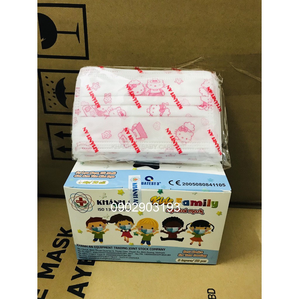 [Giá Sỉ] Khẩu trang 3 lớp Khánh An dành cho bé tiểu học hộp 50 cái | BigBuy360 - bigbuy360.vn