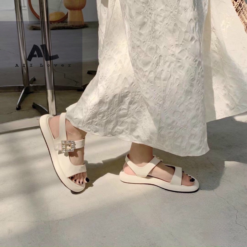 SANDAL NỮ ALI LOVER - GIÀY THỜI TRANG PHONG CÁCH BÁNH MÌ HAI QUAI NGANG ĐẾ BẰNG HIỆN ĐẠI - AS220744
