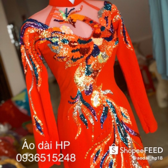 Áo dài cô dâu rồng phượng cao cấp