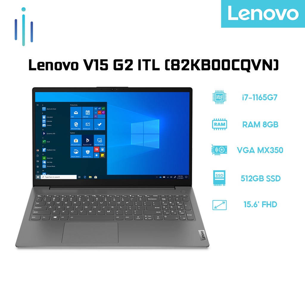 Laptop Lenovo V15 G2 ITL (82KB00CQVN) (i7-1165G7 | 8GB | 512GB | VGA MX350 2GB | 15.6' FHD | Win 10) | BigBuy360 - bigbuy360.vn