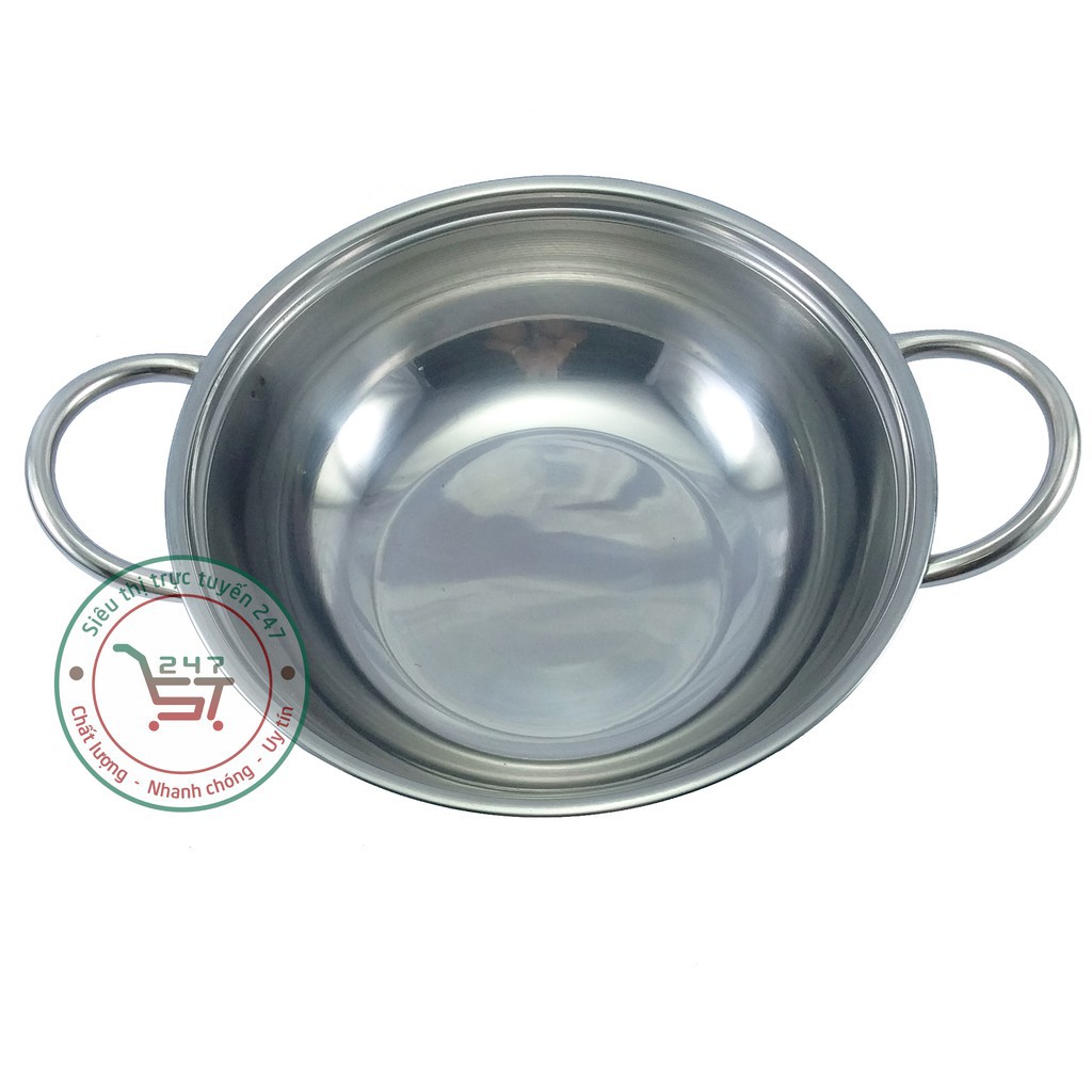 Lẩu Inox 4 dem 22 cm nắp Inox Rainy bền đẹp sáng bóng