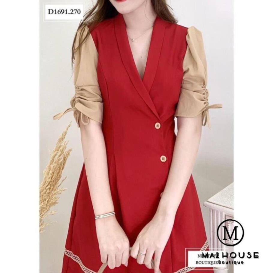 ĐẦM VEST PHỐI TAY RÚT - D1691