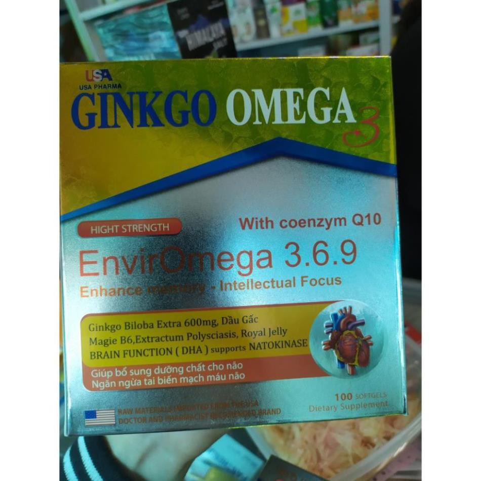 [Cam Kết Hàng Chính Hãng] - viên uống hoạt huyết dưỡng não ginkgo omega 3 hộp 100 viên - [Quầy Thuốc Bảo Lâm]