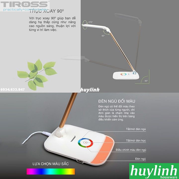 Đèn bàn LED chống cận Tiross TS1805 - 14W