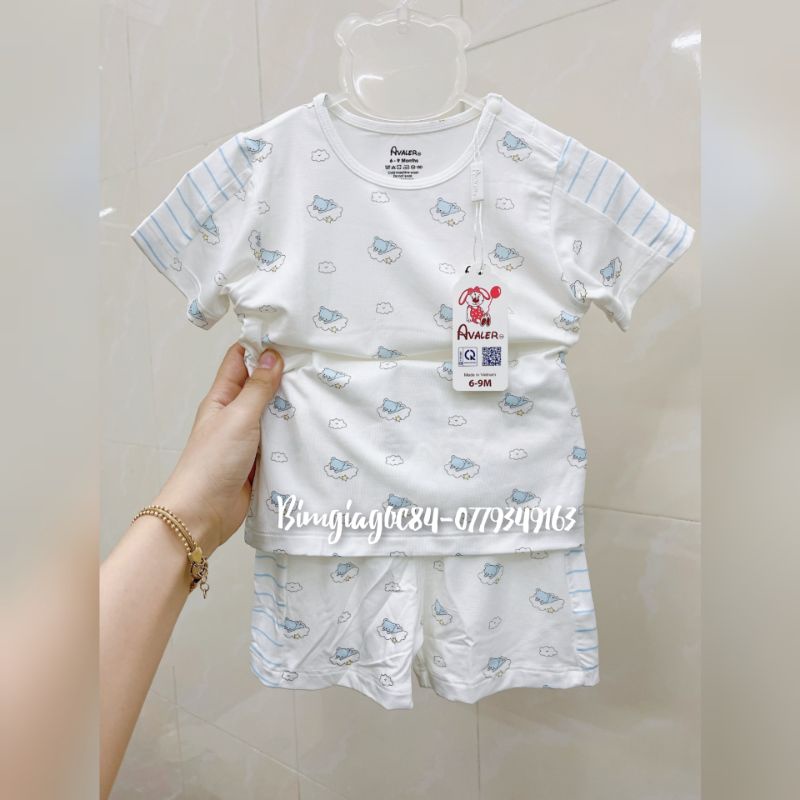 Bộ cộc tay cài vai in hoạ tiết Avaler mẫu mới