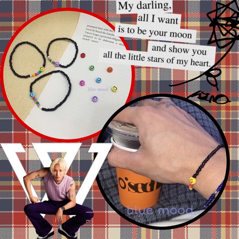 Vòng tay handmade hạt cườm mặt cười Inspired Mino Winner