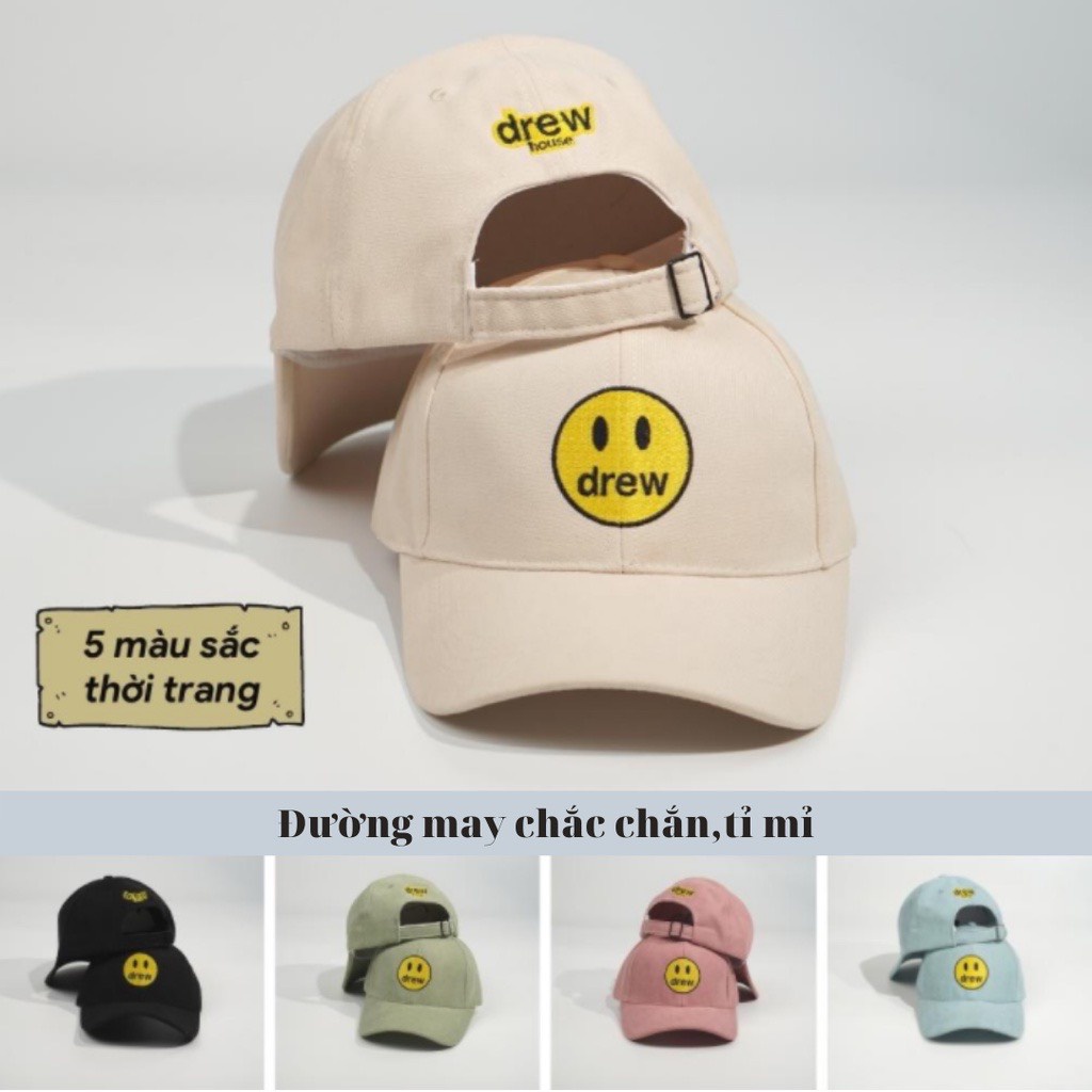 Mũ Lưỡi Trai Nón Kết Nhung Kaki Cao Cấp Thêu Chữ Drew 409 Phong Cách Ulzzang Form Unisex Nam Nữ - Hazo