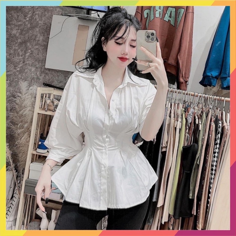 ÁO SƠ MI NHÚN EO XOÈ XINH SMCL33