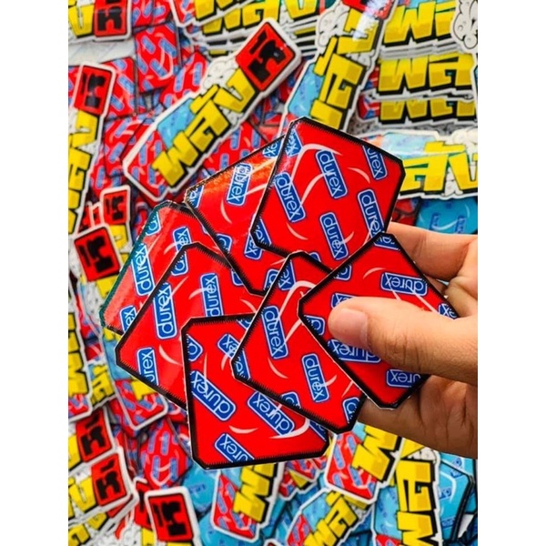 ( 3 miếng ) Tem Logo Sticker Chữ Durex Trang Trí Xe Máy, Nón Bảo Hiểm, Laptop v.v