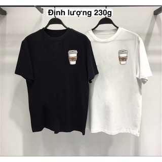 Áo phông Tee ( Cotton loại 1 ) OVERSIZE thời trang nam nữ Unisex in hình Cốc Cà Phê, Coffee (Trắng, Đen)
