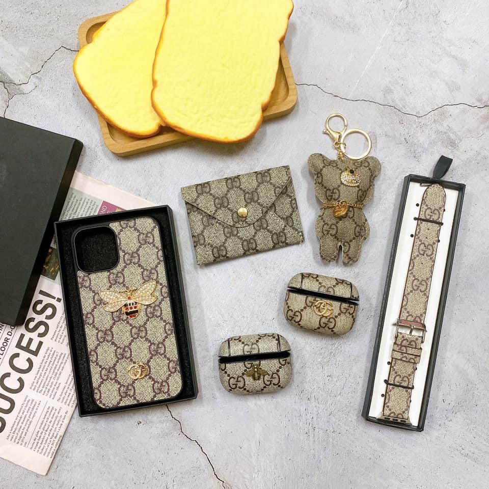 Ôp lưng iphone COMBO GUCCI ONG ĐÁ LOGO XỊN LÓT NHUNG 7plus/8/8plus/x/xs/xs max/11/11 pro/11 promax/12promax,Anh Ga Case