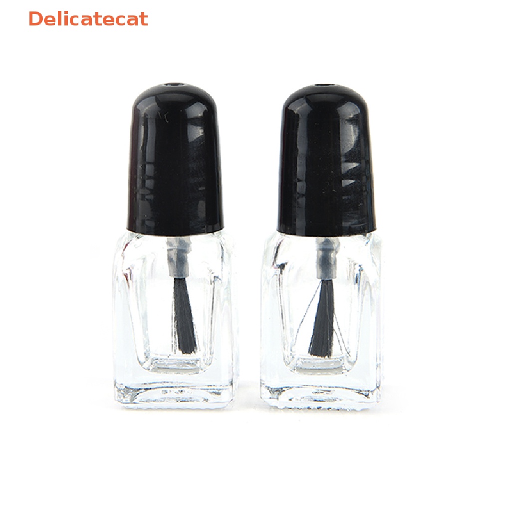 Lọ Thủy Tinh Rỗng Trong Suốt Đựng Nước Sơn Móng Tay 2ml / 3ml Có Nắp Đen