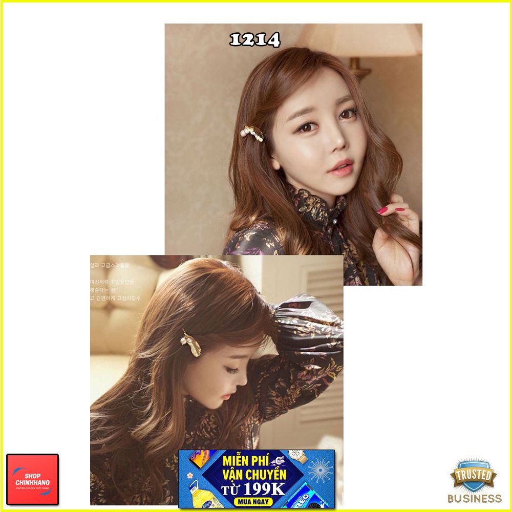 KẸP TÓC KIM LOẠI HOT NHẤT HÌNH CHIẾC LÁ VÔ CÙNG SANG CHẢNH SH1214