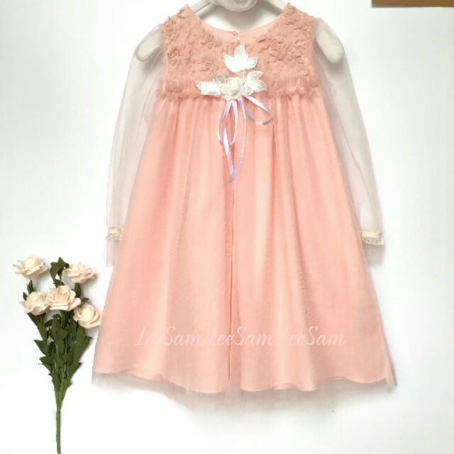 Váy công chúa babydoll hồng pastel