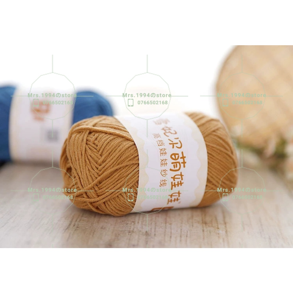 Tem Chữ [50gram-BabyYarn #2/ 4 sợi - Bảng màu 41-73] - Len móc 4 sợi  - Móc Thú - Phụ Kiện Tóc siêu đẹp - Dành cho bé