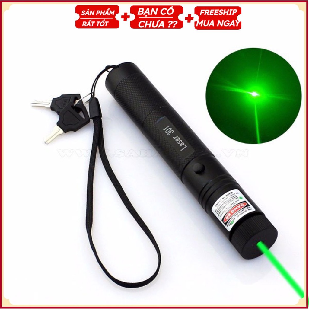 Đèn Laser Siêu Mạnh, Đèn Laze Laser 303 Tia Sáng Xanh ông suất lớn chiếu xa 3km Tặng kèm Pin sạc bao gồm bộ sạc giá rẻ