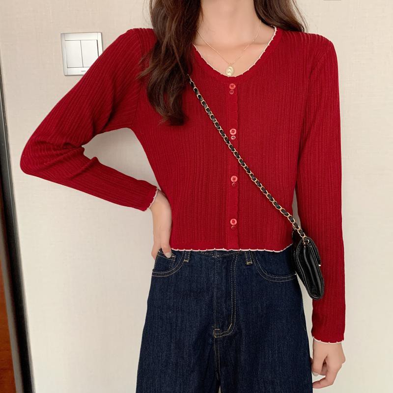 Áo khoác Cardigan dệt kim mỏng tay dài thời trang trẻ trung | BigBuy360 - bigbuy360.vn