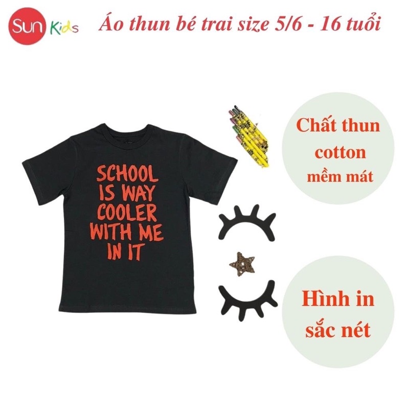 Áo thun bé trai xuất xịn, áo phông cho bé trai, mềm mát, size 5,6-16 tuổi, - SUNKIDS1