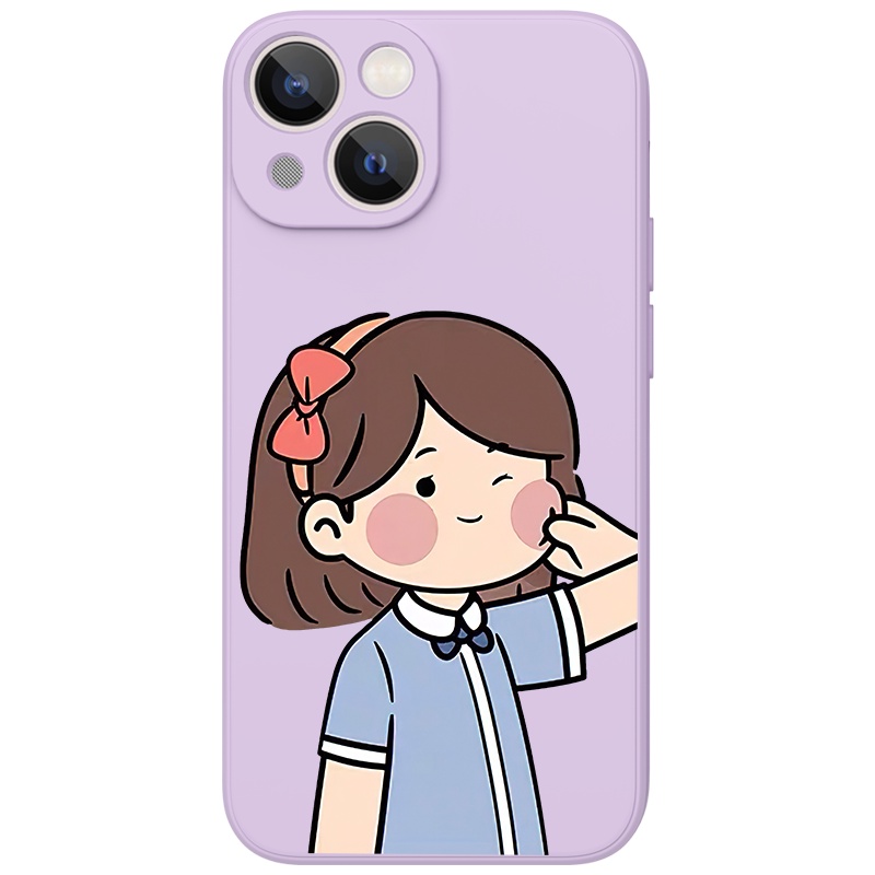 Ốp lưng JURSUE hoạt hình cặp đôi dễ thương đẹp Cho iPhone 14 13 12 11 Pro Max SE 2020 X XR XS 8 7 ip 6S 6 Plus kute Y2164