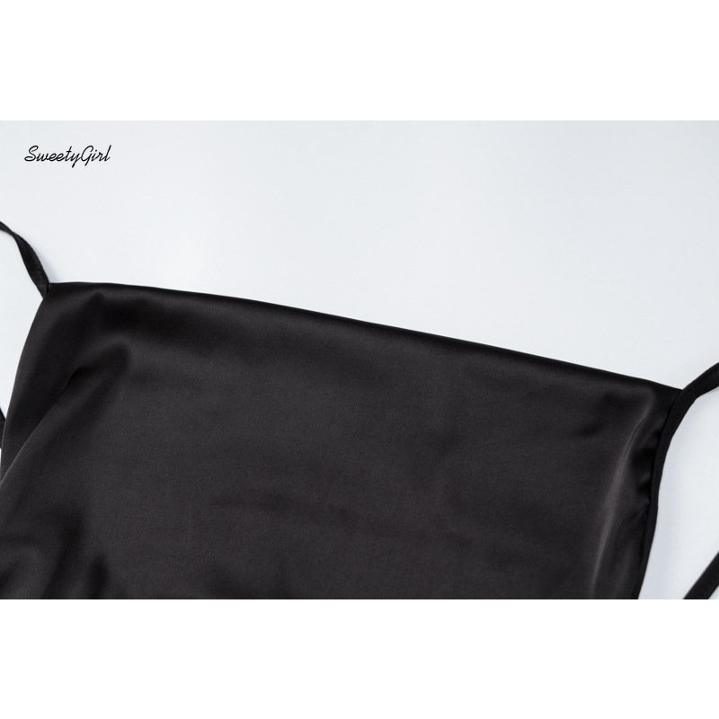 Đầm Maxi Không Tay Màu Đen Trơn Thời Trang 2022 Quyến Rũ Cho Nữ