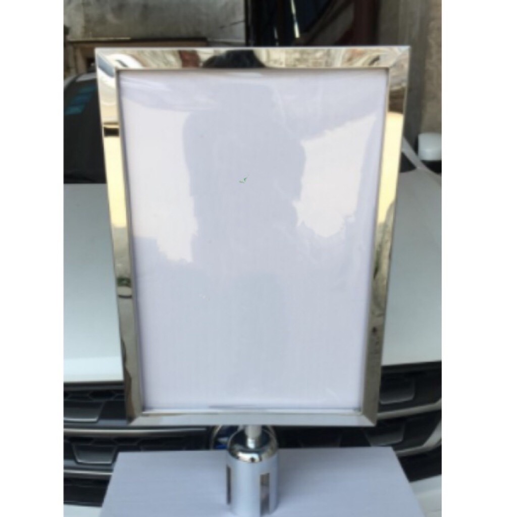 Bảng cắm cột chắn inox, Bảng menu gắn cột chắn inox khổ A3, A4, A5