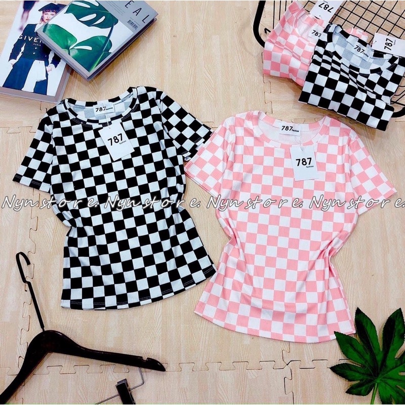 Áo Thun Crotop Kẻ Ô Vuông