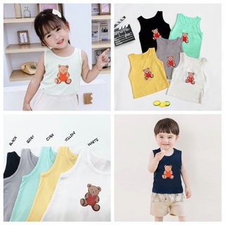 Áo ba lỗ in Hình gấu nâu cực xinh cho bé QATE733