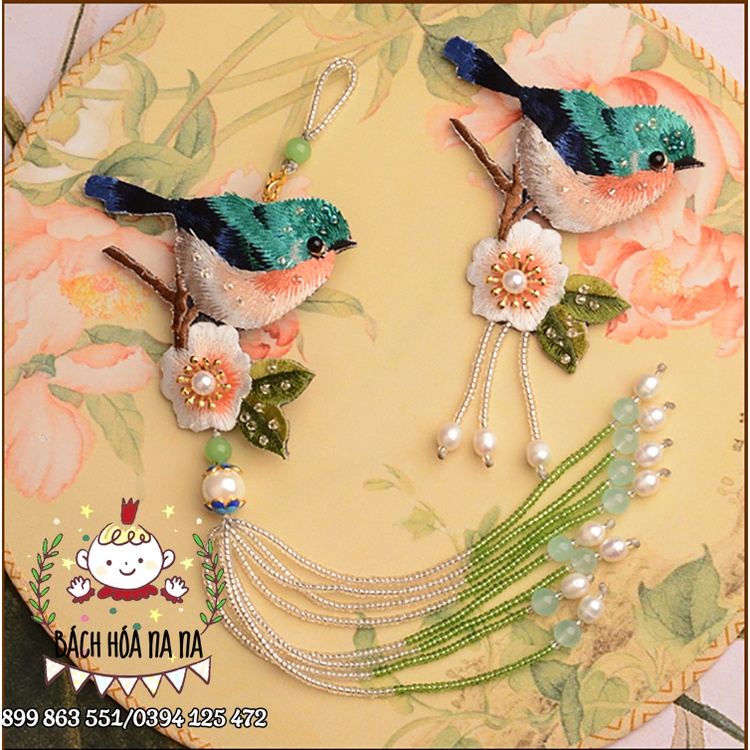 Tự Thêu/ Nghề Thêu/ DIY tự thêu chim sơn ca cài áo / kit nguyên liệu làm ghim cài áo Cổ Điển Cho Nữ/ bách hóa na na