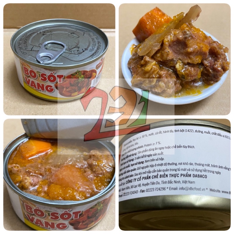 [170g][Bò Sốt Vang] Hộp Thịt Ăn Liền Dabaco