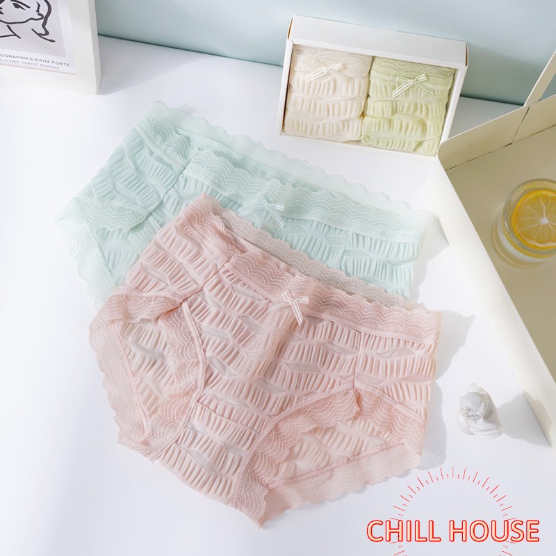 Quần lót nữ - quần lót su nhăn viền ren kháng khuẩn mềm mịn Q 209 CHILL HOUSE
