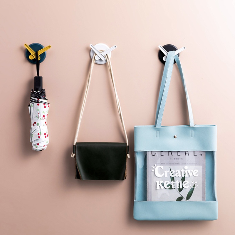 Set 3 Móc Treo Đồ Hình Đồng Hồ Tròn Dán Tường Trang Trí Dễ Thương