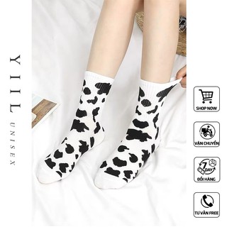 Tất vớ nữ nam bò sữa cổ cao vintage chất liệu cotton 100% co dãn 4 chiều thoáng khí phong cách Hàn Quốc trẻ trung