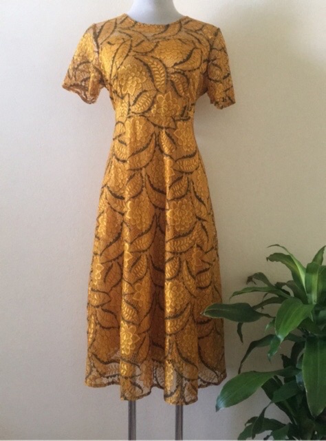 Đầm ren 2 lớp dáng xoè sang chảnh dành cho tuổi trung niên, đầm dự tiệc | BigBuy360 - bigbuy360.vn