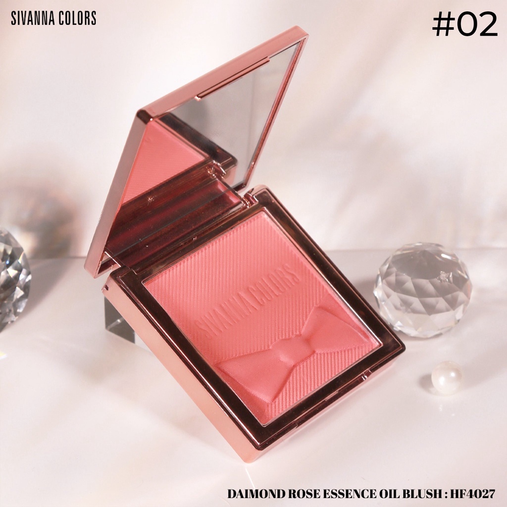 Phấn má Sivanna Colors Diamond Rose Essence Oil Blusher (vỏ đính đá) HF4027