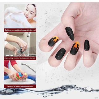 Set 24 Móng Tay Giả Họa Tiết Ngọn Lửa