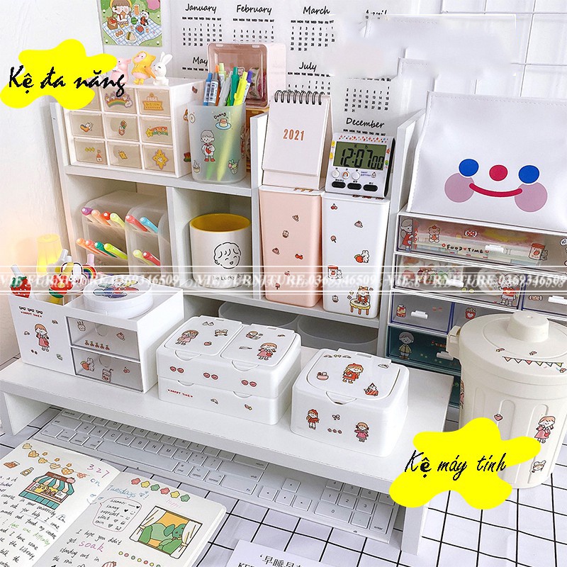 🚛 MIỄN PHÍ SHIP🆓 Kệ Sách Để Bàn - Combo 2 Kệ Đa Năng Và Laptop