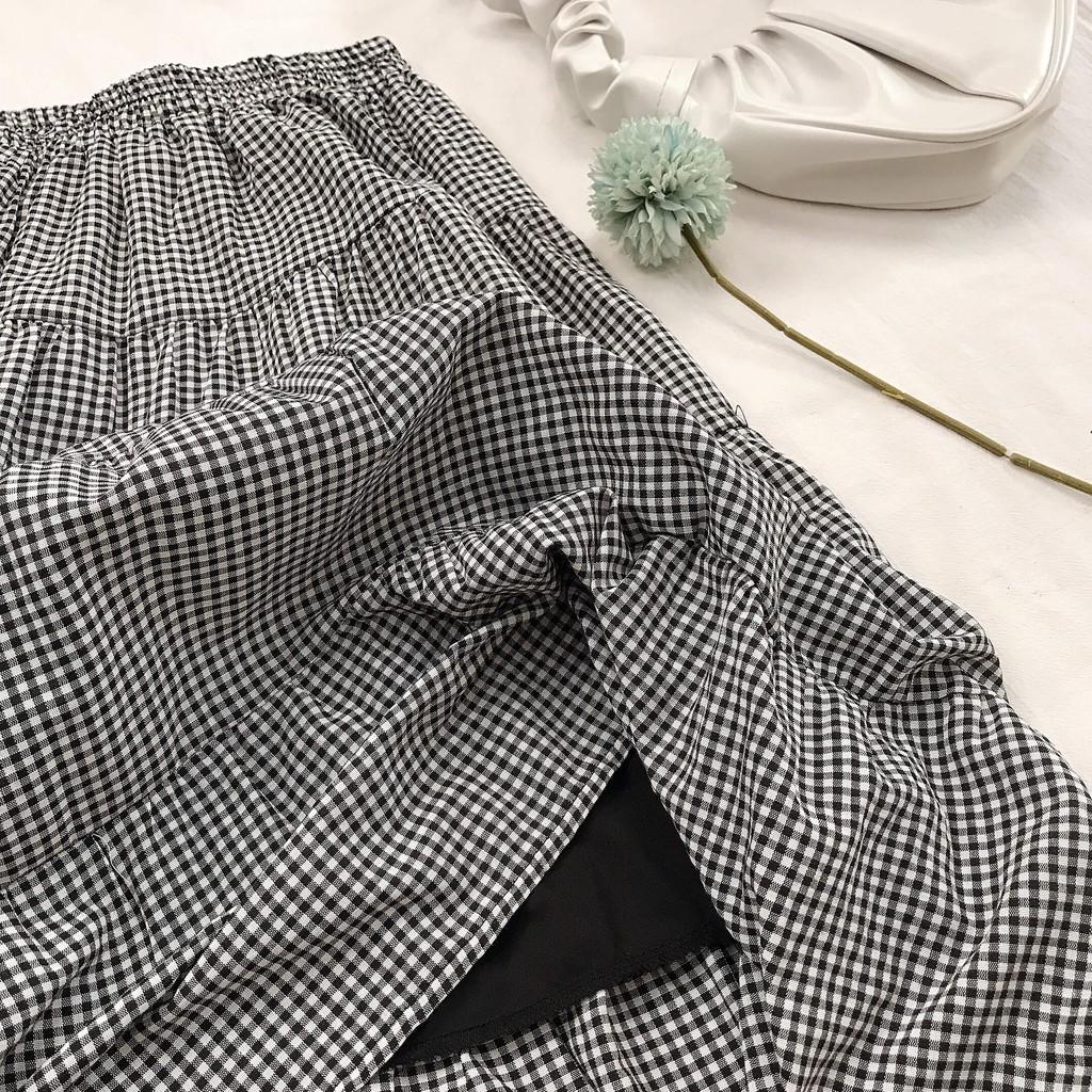 Chân váy caro tầng meuclothing phong cách vintage | BigBuy360 - bigbuy360.vn